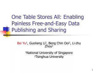 One Table Stores All: Enabling Painless Free-and-Easy Data Publishing and Sharing