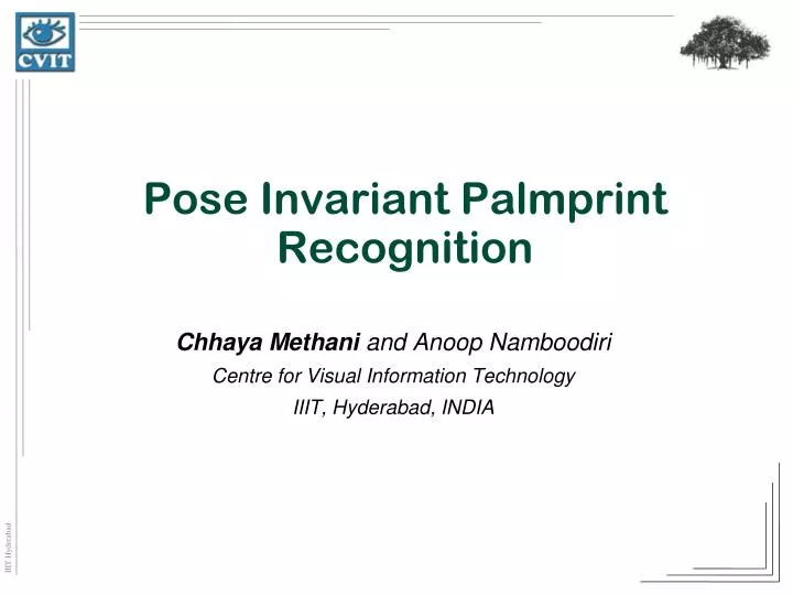 pose invariant palmprint recognition