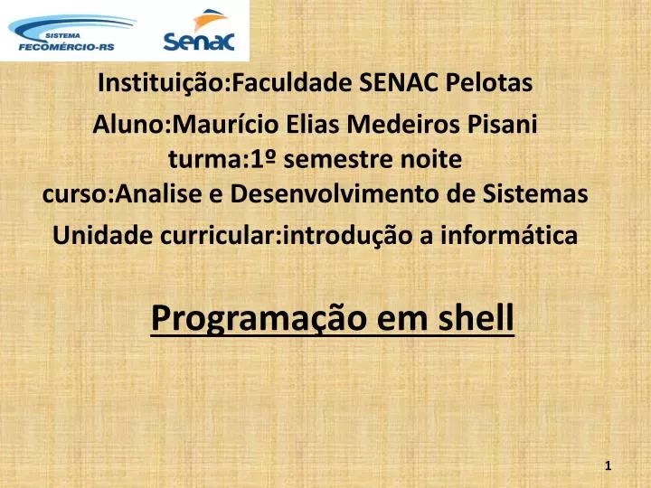 programa o em shell