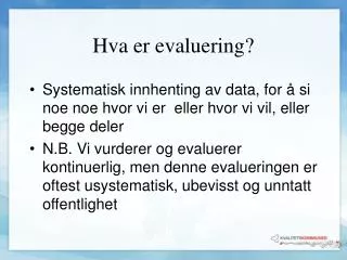 hva er evaluering