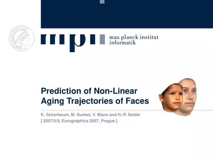 prediction of non linear aging trajectories of faces