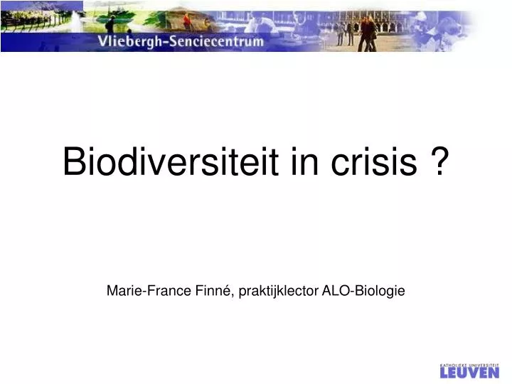 biodiversiteit in crisis