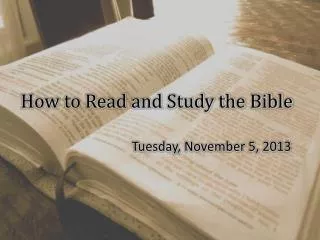 How to Read and Study the Bible