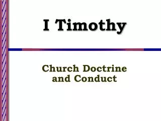 I Timothy