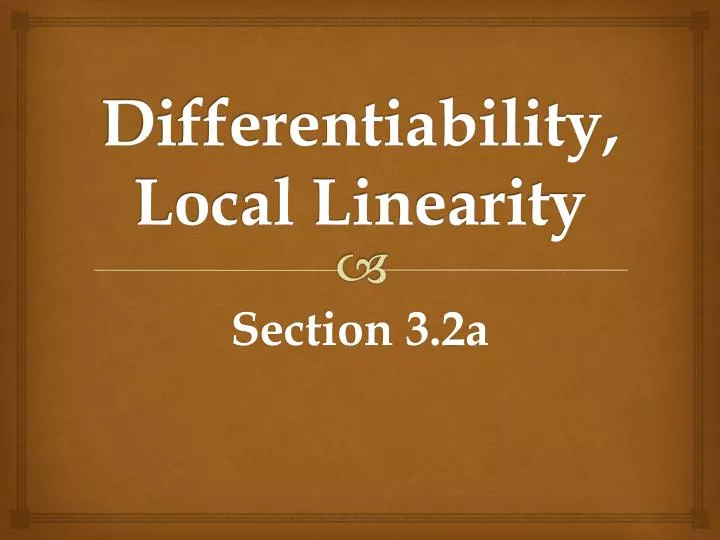 differentiability local linearity