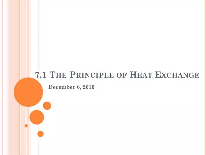 7 1 the principle of heat exchange