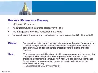 New York Life Insurance Company a Fortune 100 company
