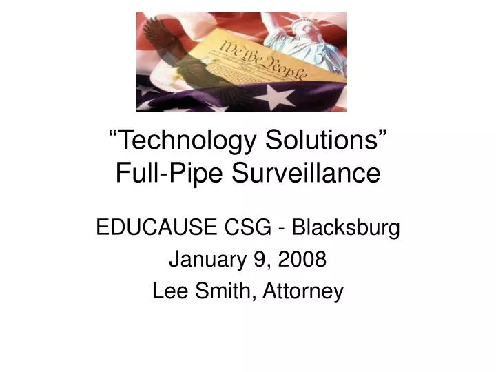 technology solutions full pipe surveillance
