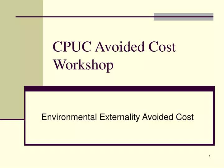 cpuc avoided cost workshop