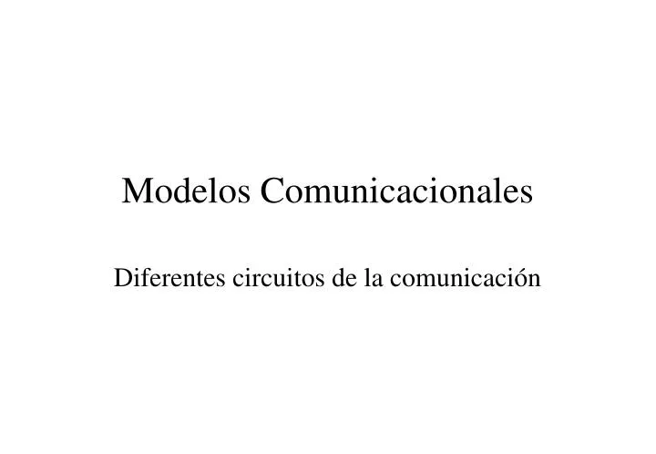 modelos comunicacionales