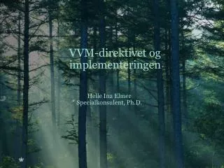 vvm direktivet og implementeringen