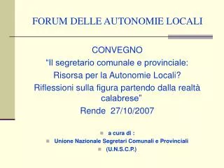 forum delle autonomie locali