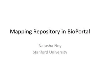 Mapping Repository in BioPortal