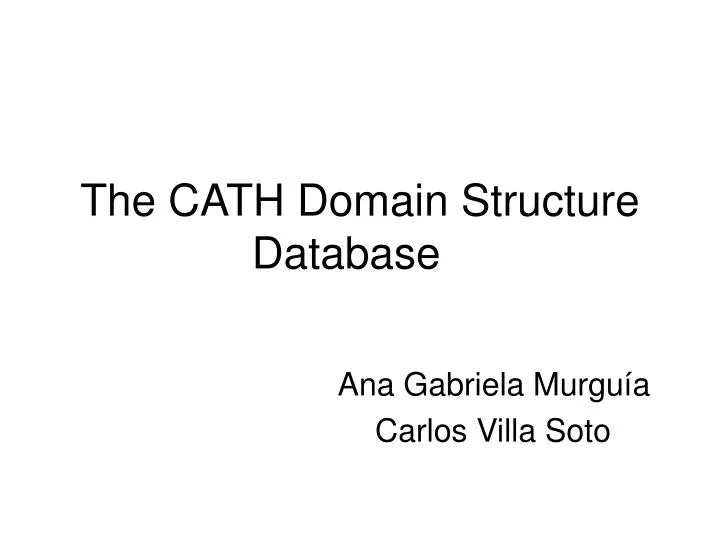 the cath domain structure database