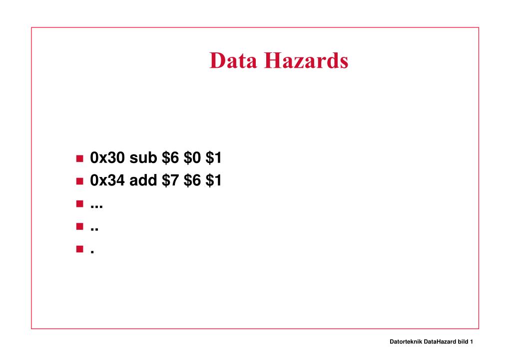 PPT - Data Hazards and Hazard Resolution Techniques in Pipelining ...
