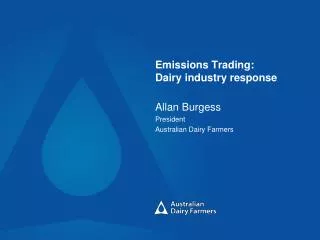 Emissions Trading: Dairy industry response