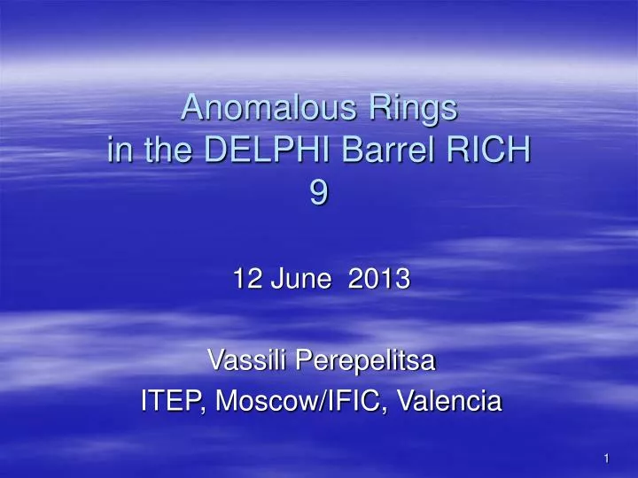 anomalous rings in the delphi barrel rich 9