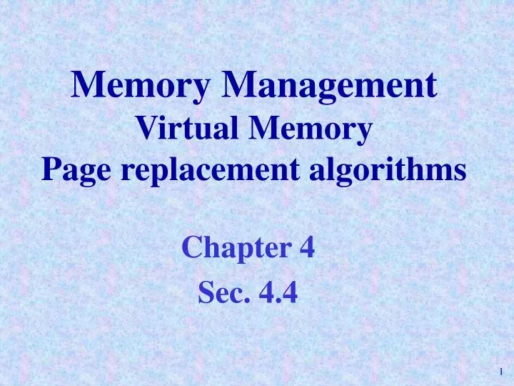 memory management virtual memory page replacement algorithms