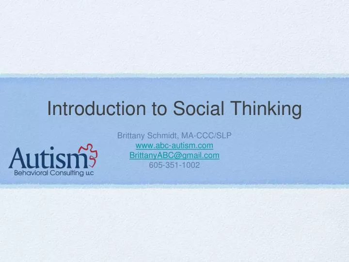 introduction to social thinking