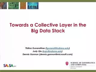 Towards a Collective Layer in the Big Data Stack