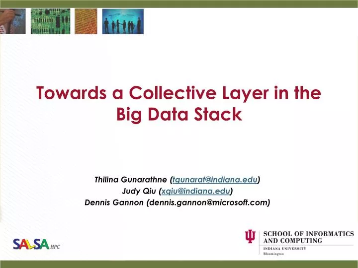 towards a collective layer in the big data stack