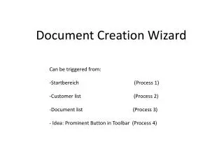 Document Creation Wizard