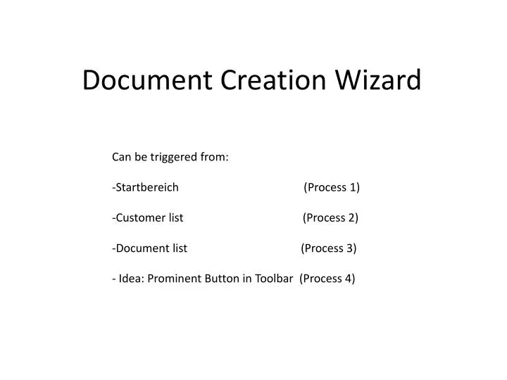 document creation wizard