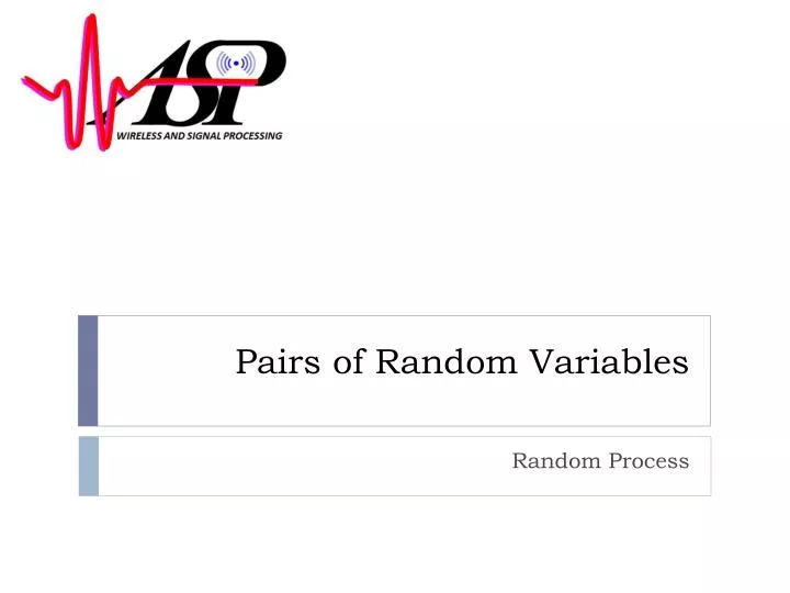 pairs of random variables