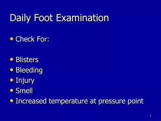 Daily Foot Examination