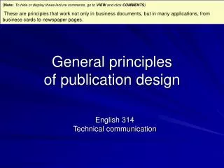 General principles of publication design
