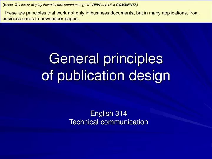 general principles of publication design