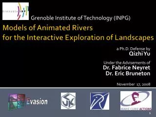 Models of Animated Rivers for the Interactive Exploration of Landscapes