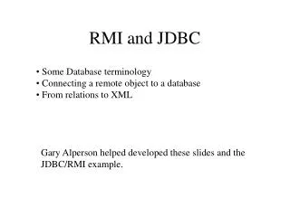 RMI and JDBC