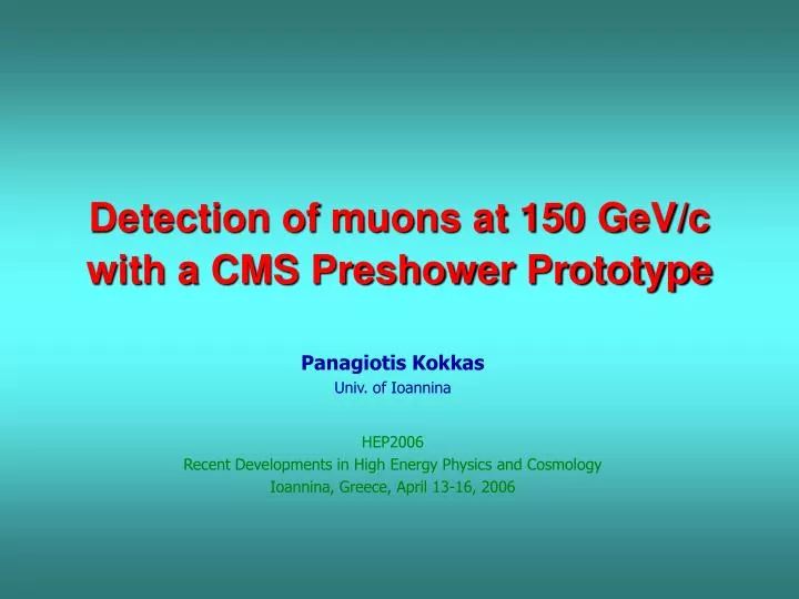 detection of muons at 150 gev c with a cms preshower prototype
