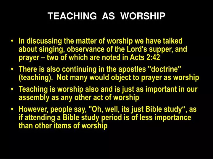 teaching as worship
