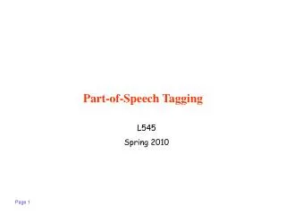 Part-of-Speech Tagging