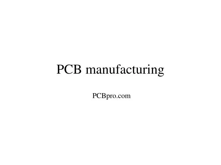 pcb manufacturing