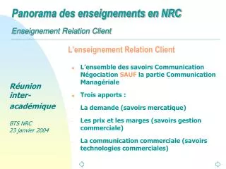 l enseignement relation client