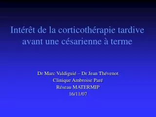 int r t de la corticoth rapie tardive avant une c sarienne terme