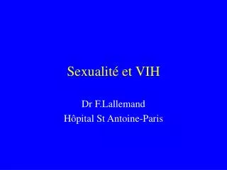 sexualit et vih