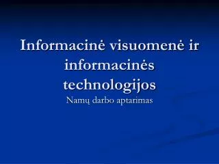 informacin visuomen ir informacin s technologijos