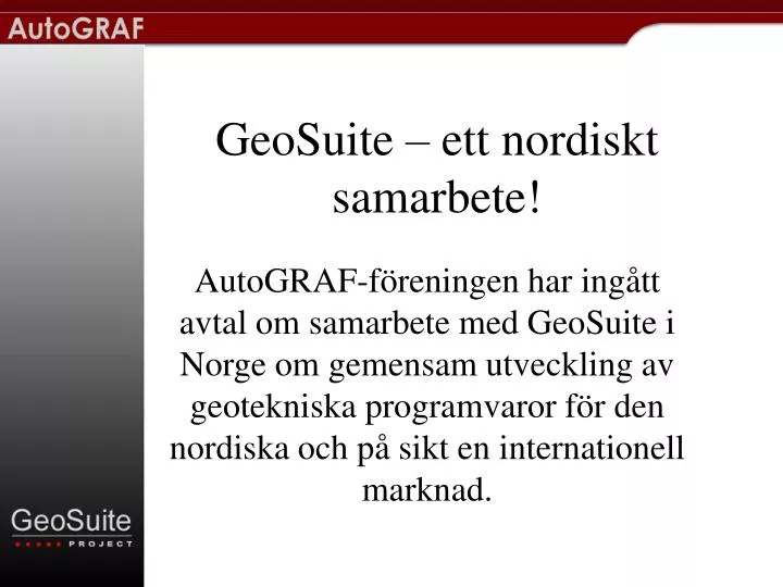 geosuite ett nordiskt samarbete