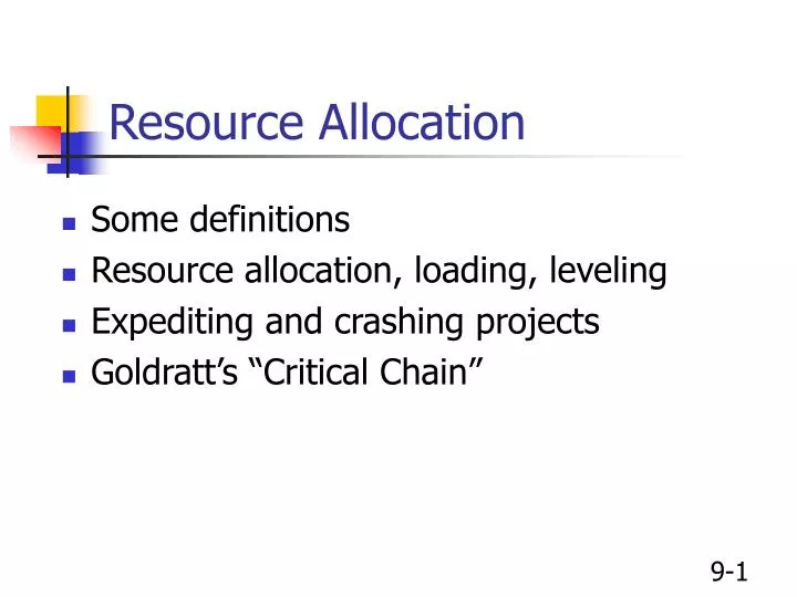 resource allocation