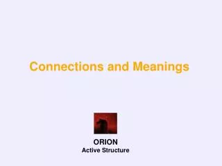 Connections and Meanings