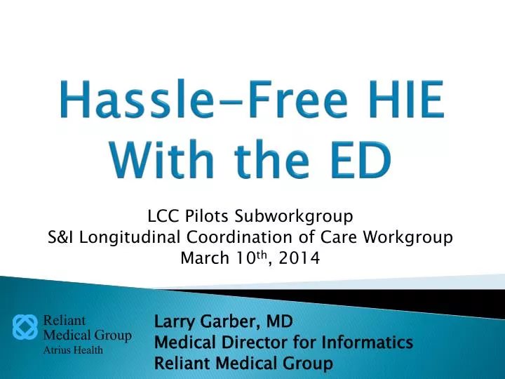 hassle free hie with t he ed