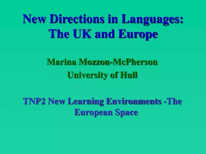 new directions in languages the uk and europe