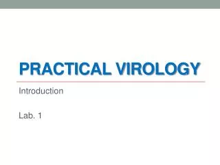 Practical Virology