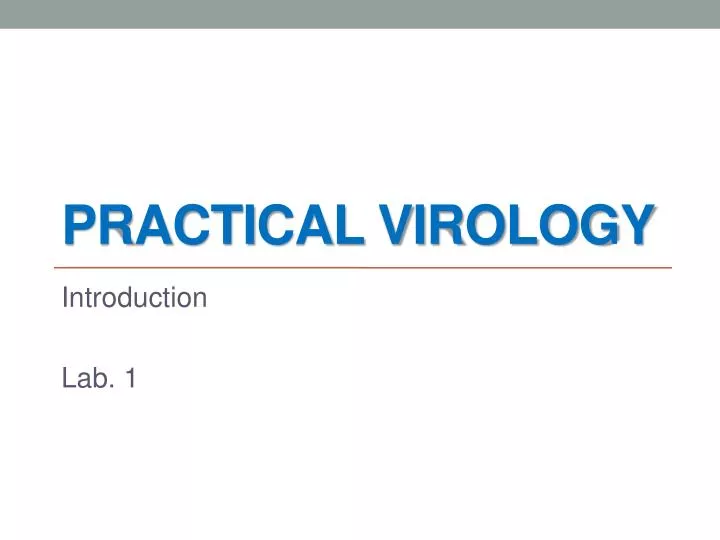 practical virology