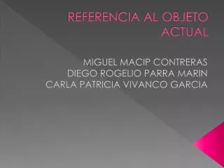 referencia al objeto actual