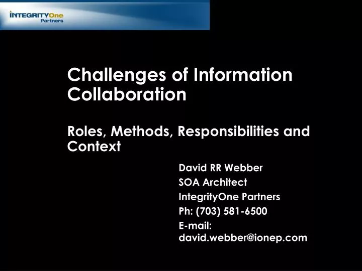 challenges of information collaboration roles methods responsibilities and context